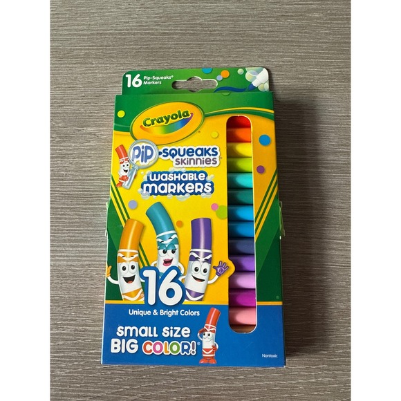Crayola Pip-Squeaks Skinnies Washable Markers 16 Unique & Bright Colors - Picture 1 of 3